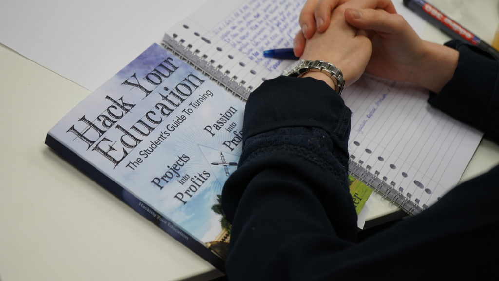 Students in a Hack Your Education workshop
